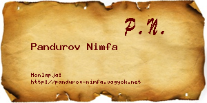 Pandurov Nimfa névjegykártya